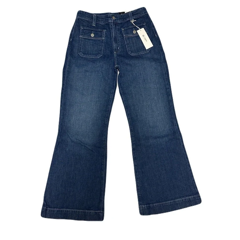 NEW AG Jeans Womens Size 29 Bonnie Mid Rise Cropped Bootcut Dark Wash Jeans $235